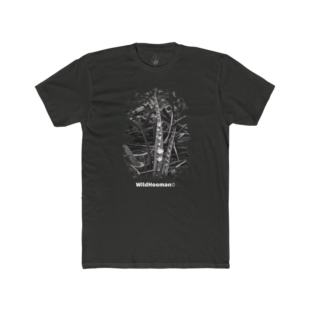 WildHooman - Raindrops on grass- Unisex Cotton T-shirt