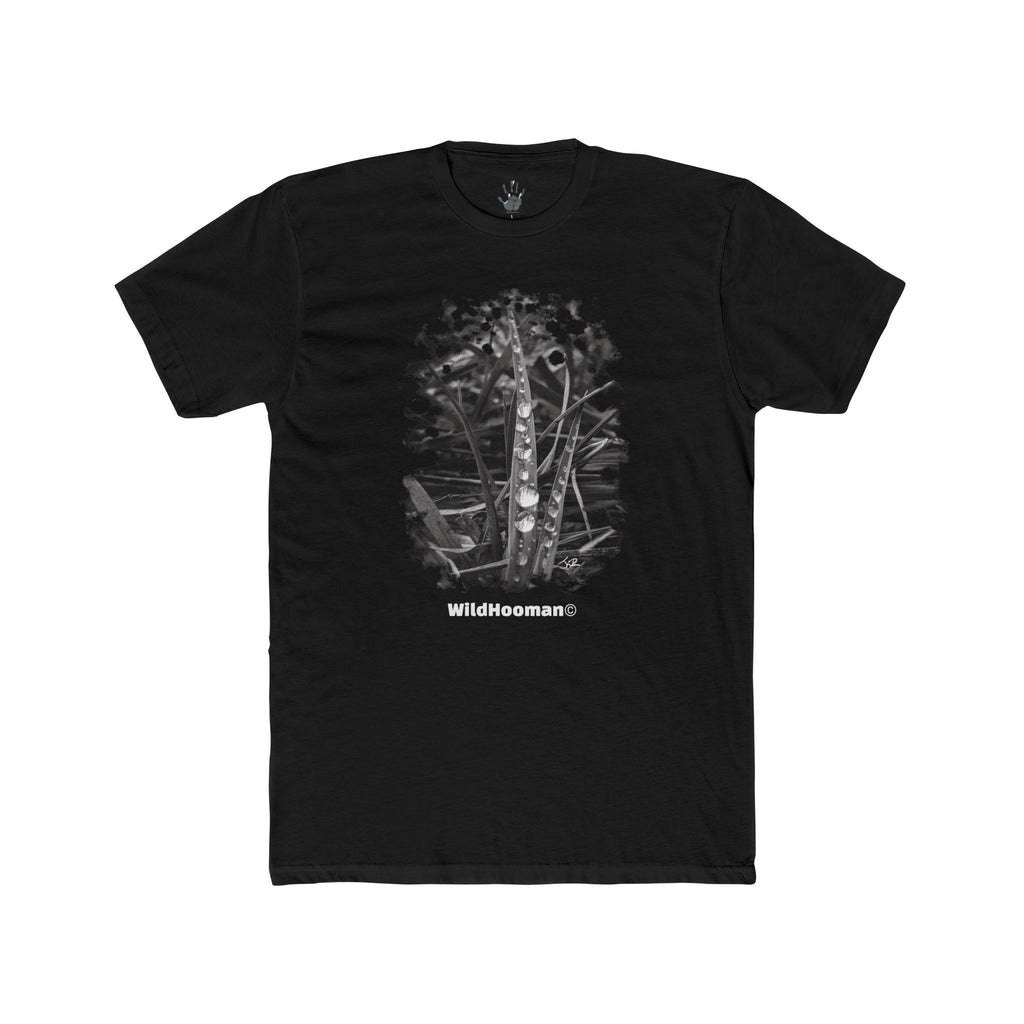 WildHooman - Raindrops on grass- Unisex Cotton T-shirt