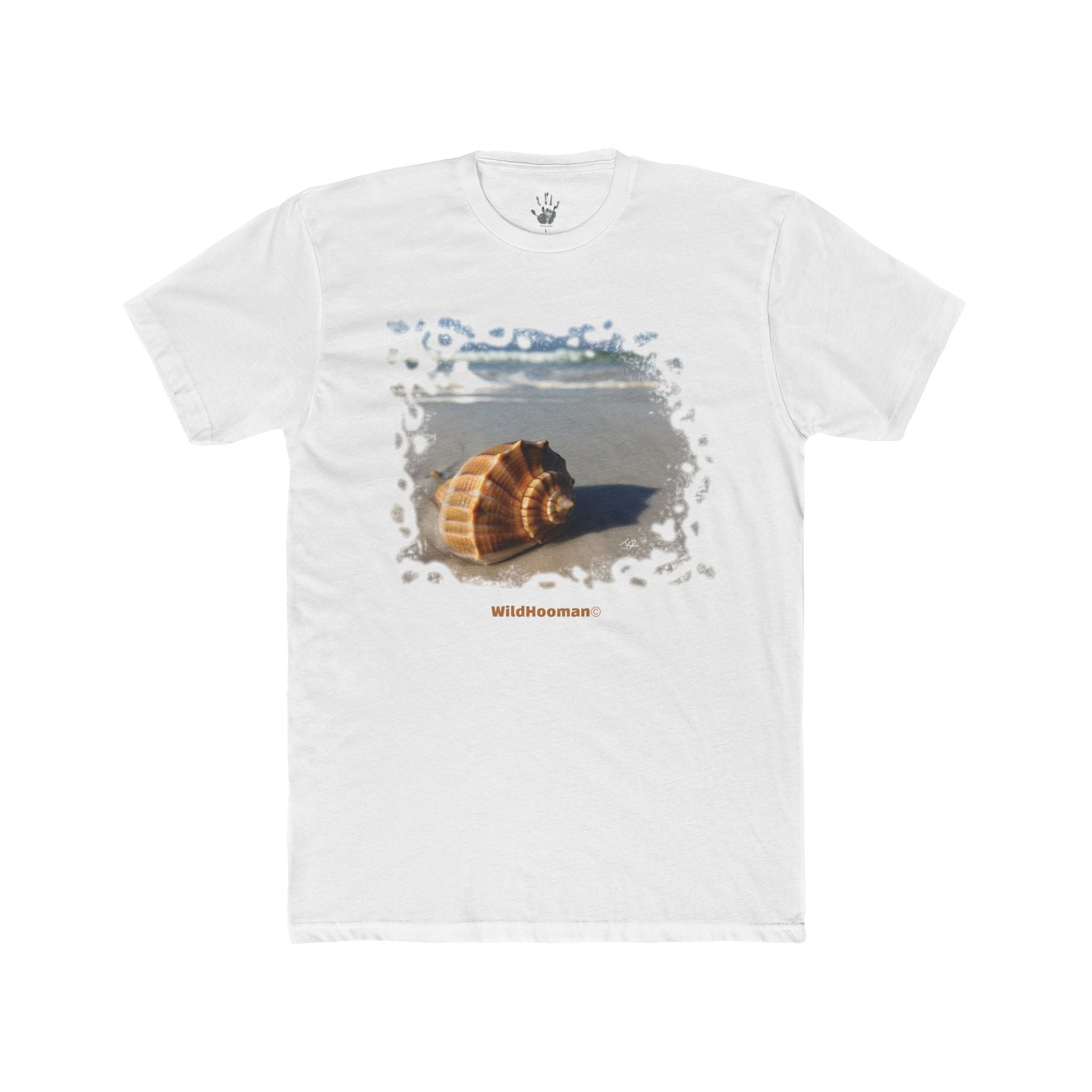 Wildhooman Anna Maria Island, FL Whelk Shell Unisex Cotton T-shirt