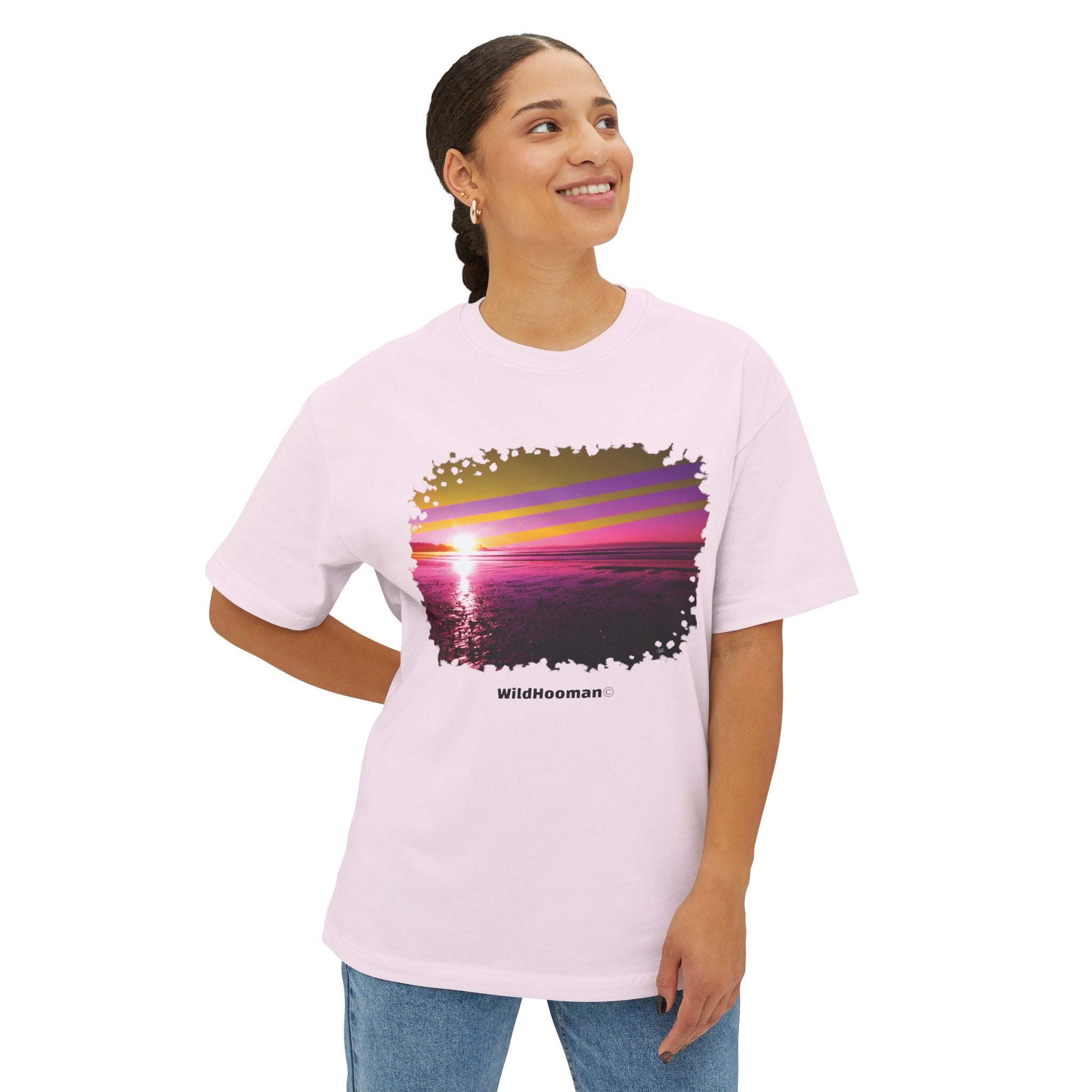 WildHooman -Kennebunk Beach, Maine - Unisex Oversized Boxy Tee