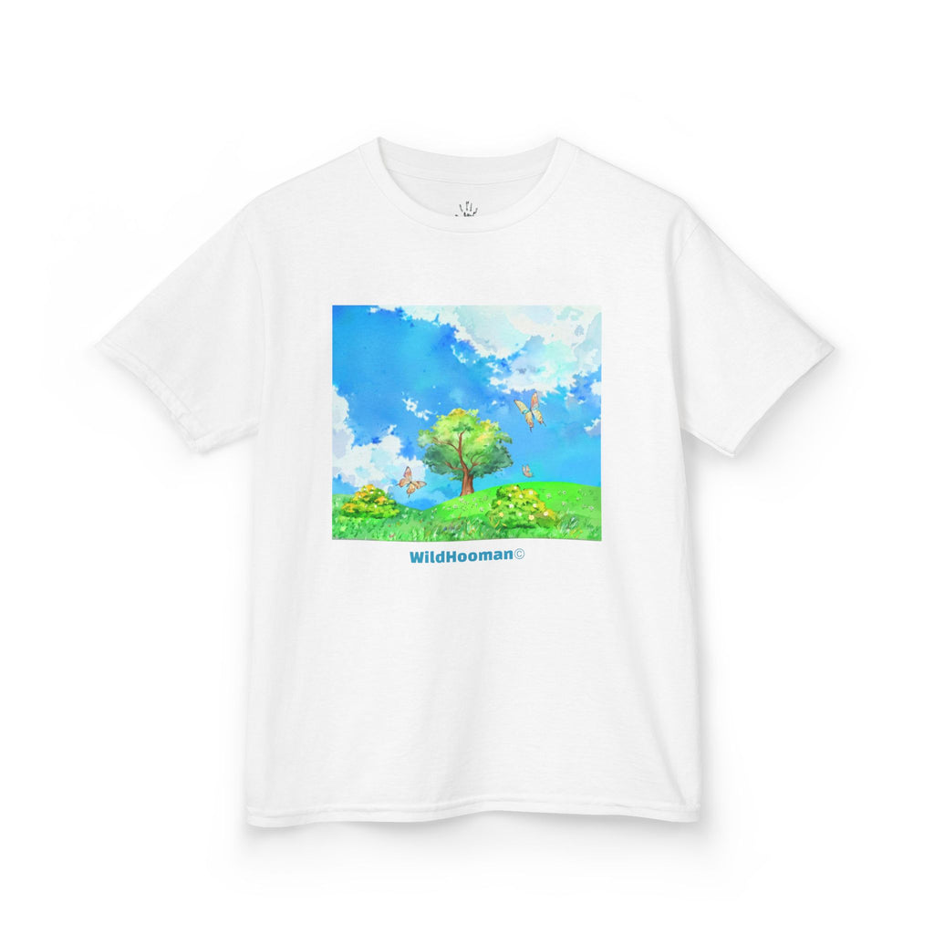 WildHooman Watercolor Whimsical Meadow Unisex Kids T-Shirt - WildHooman