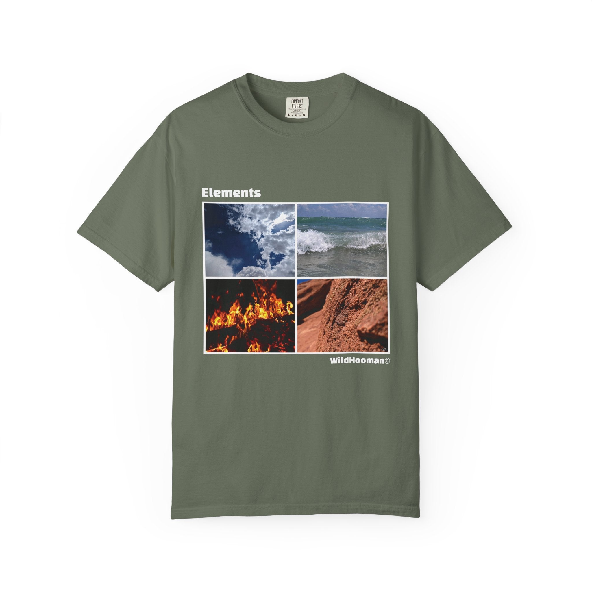 WildHooman Nature's Elements Unisex T-Shirt - Ocean, Fire, Earth & Air