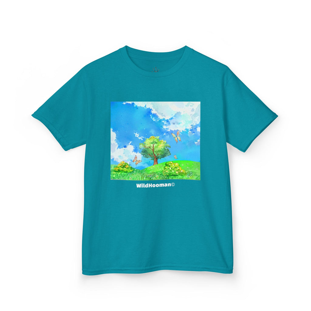 WildHooman Watercolor Whimsical Meadow Unisex Kids T-Shirt - WildHooman