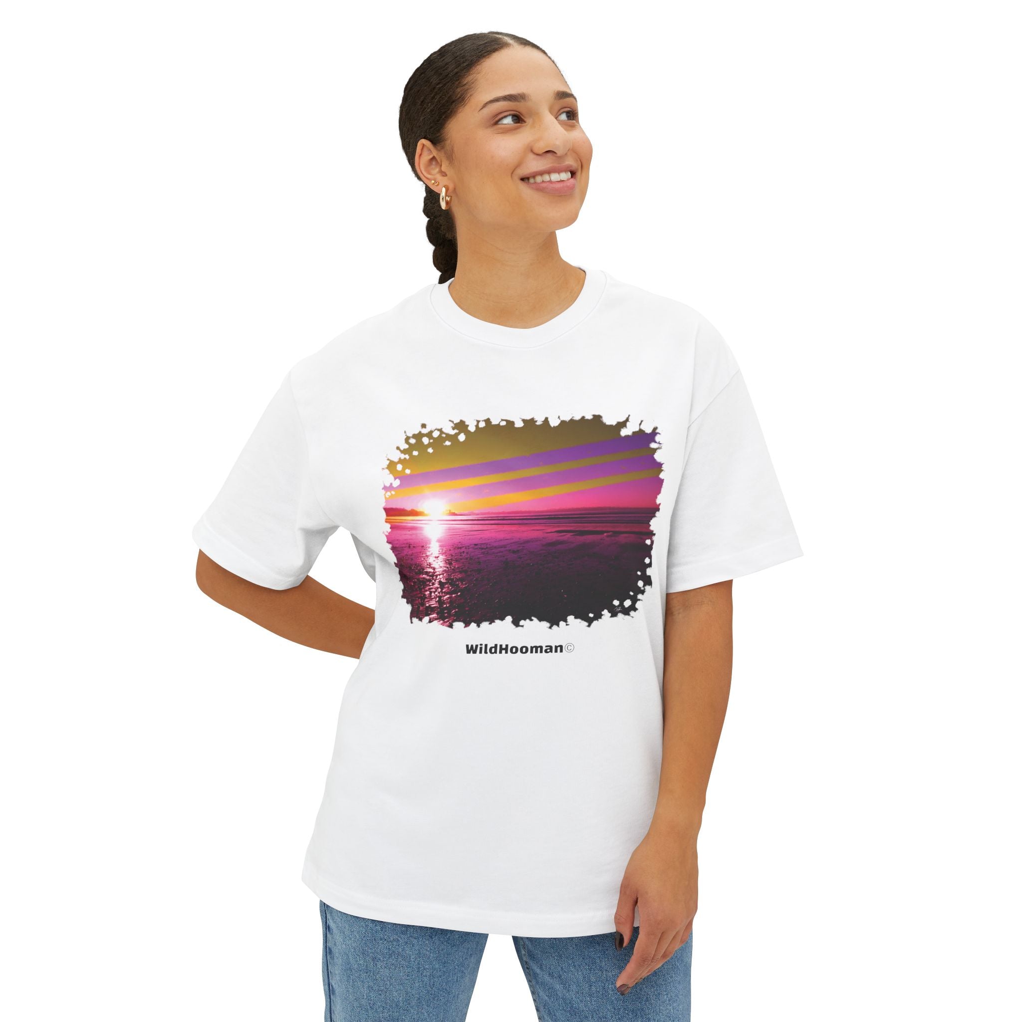 WildHooman -Kennebunk Beach, Maine - Unisex Oversized Boxy Tee