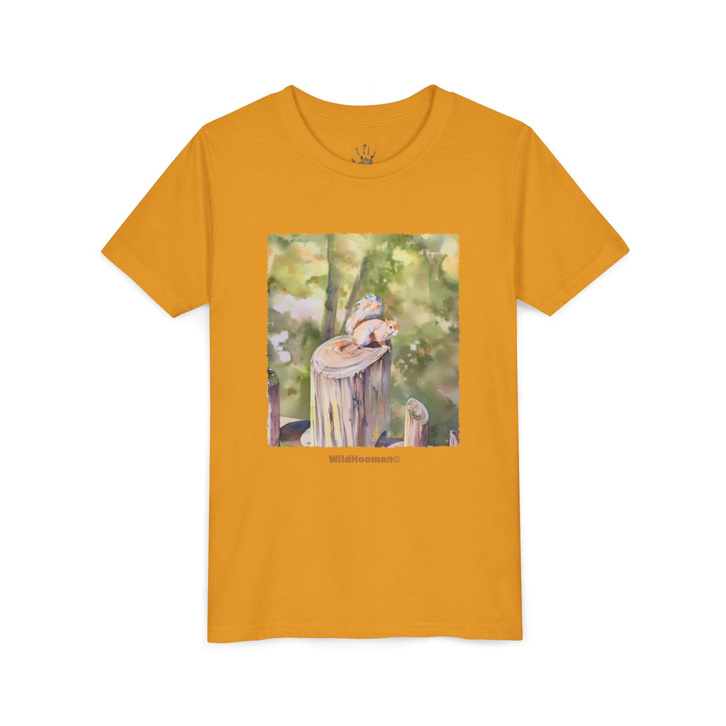 WildHooman Whimsical Squirrel Watercolor Youth T shirt