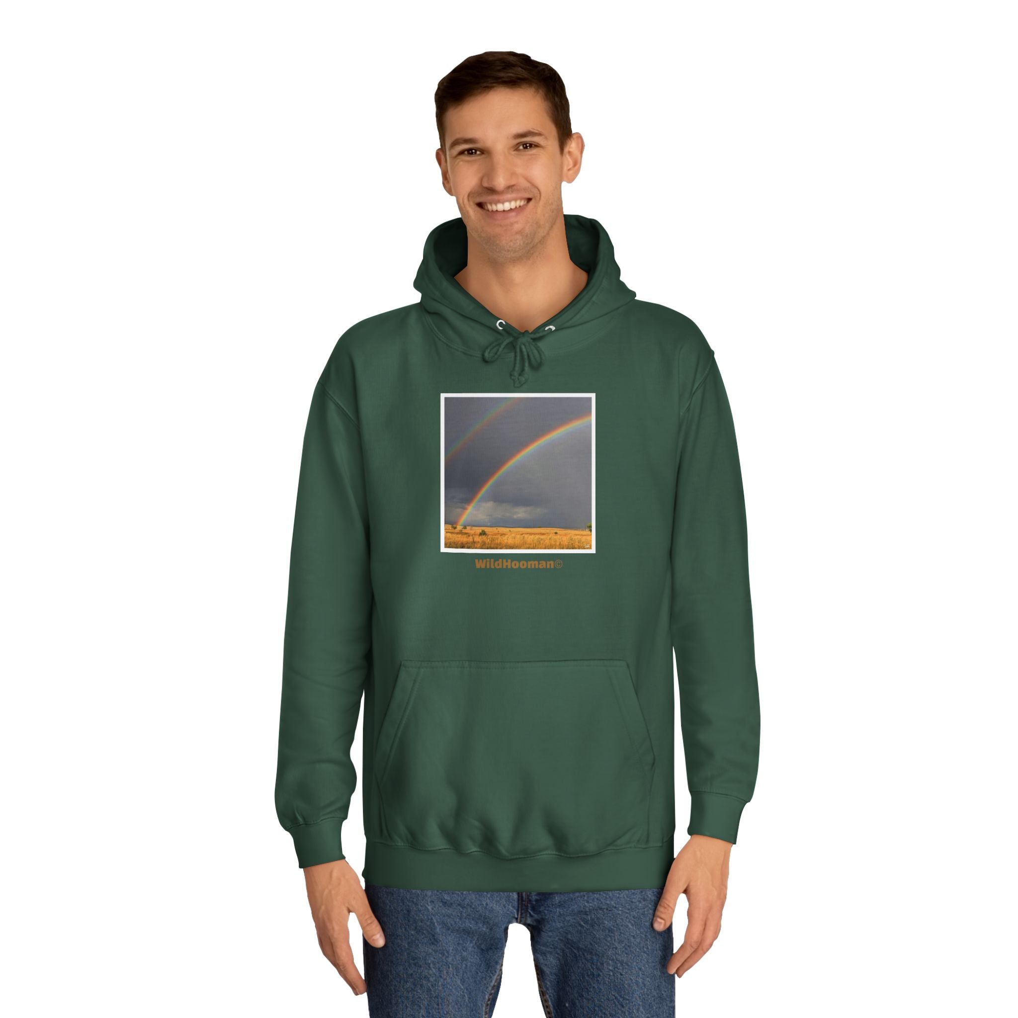 WildHooman Unisex Rainbow College Hoodie