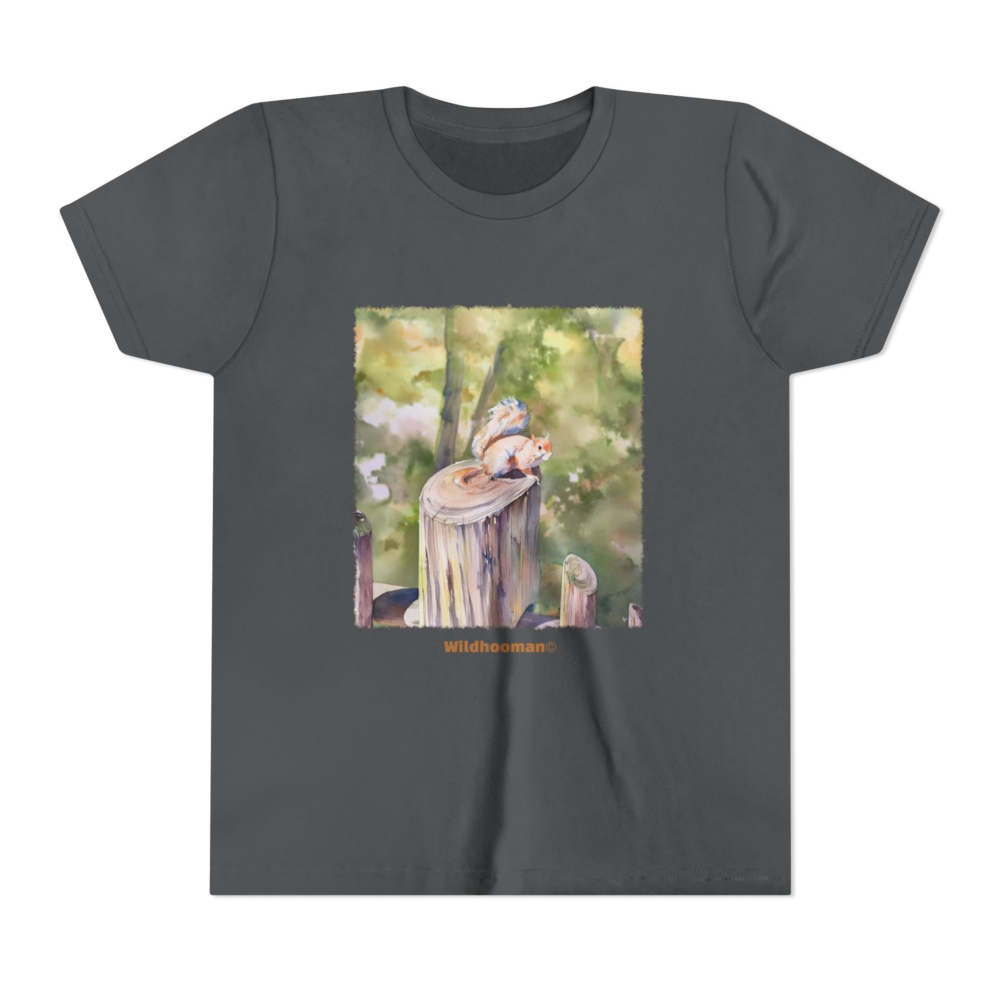 WildHooman Watercolor Squirrel Youth T-shirt