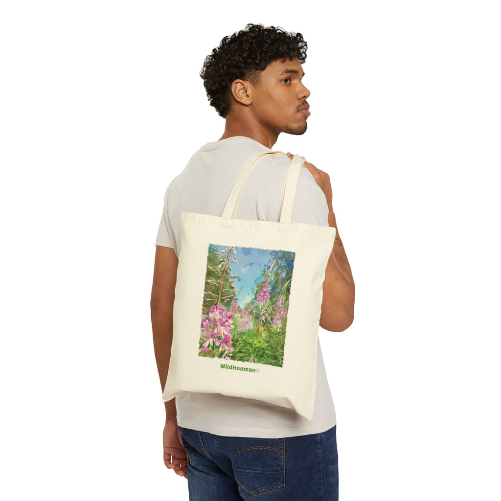 Wildhooman Watercolor Floral Meadow Canvas Cotton Tote - WildHooman