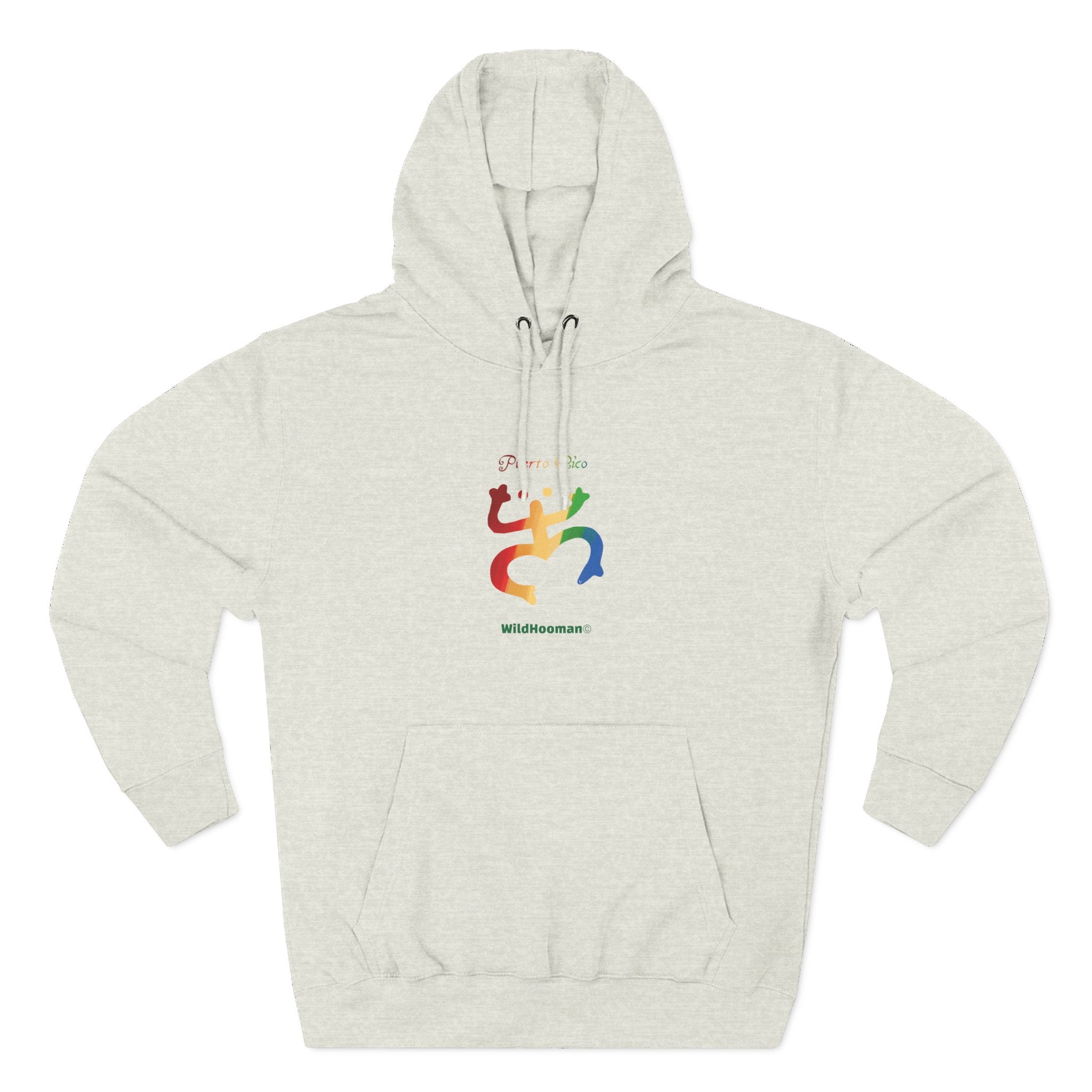 WildHooman Taino Coquí Three-Panel Fleece Hoodie