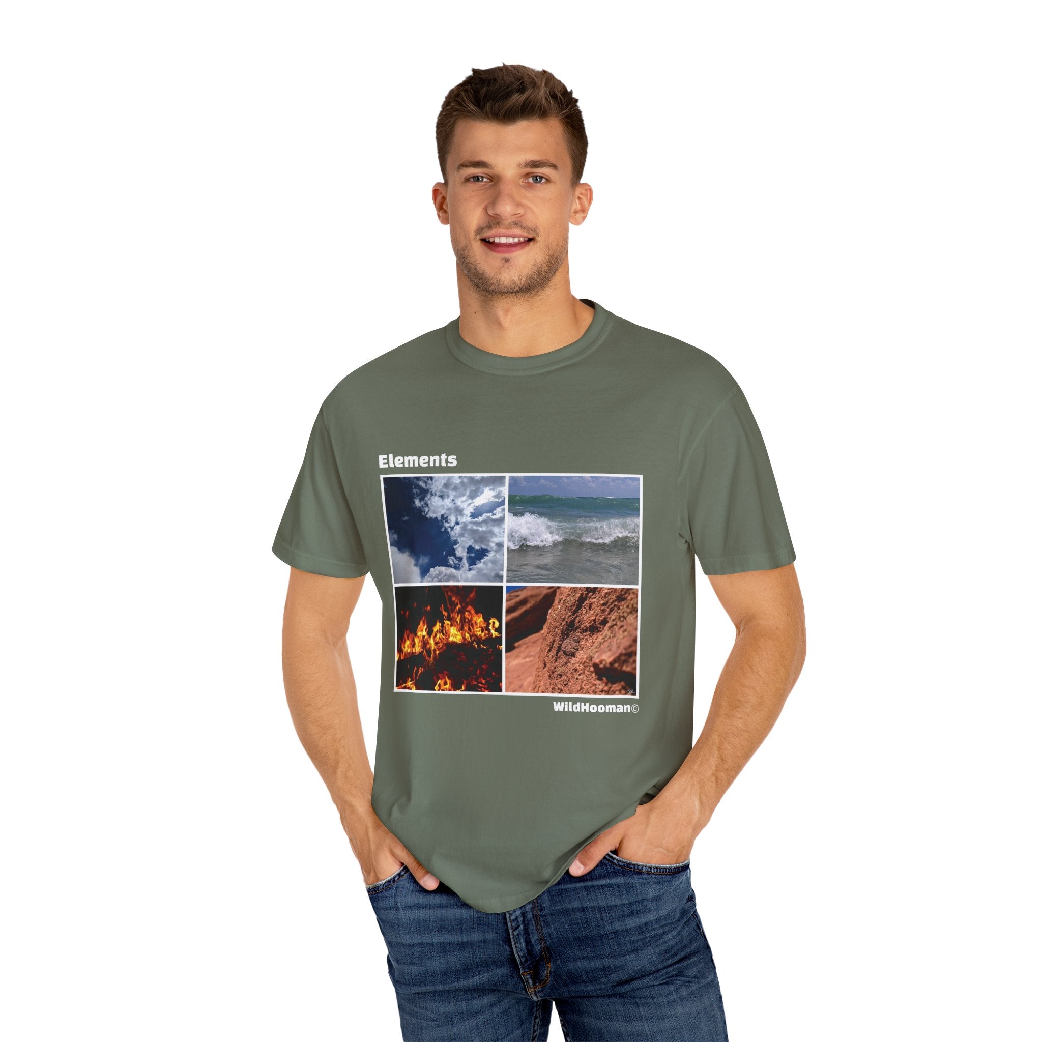 WildHooman Nature's Elements Unisex T-Shirt - Ocean, Fire, Earth & Air