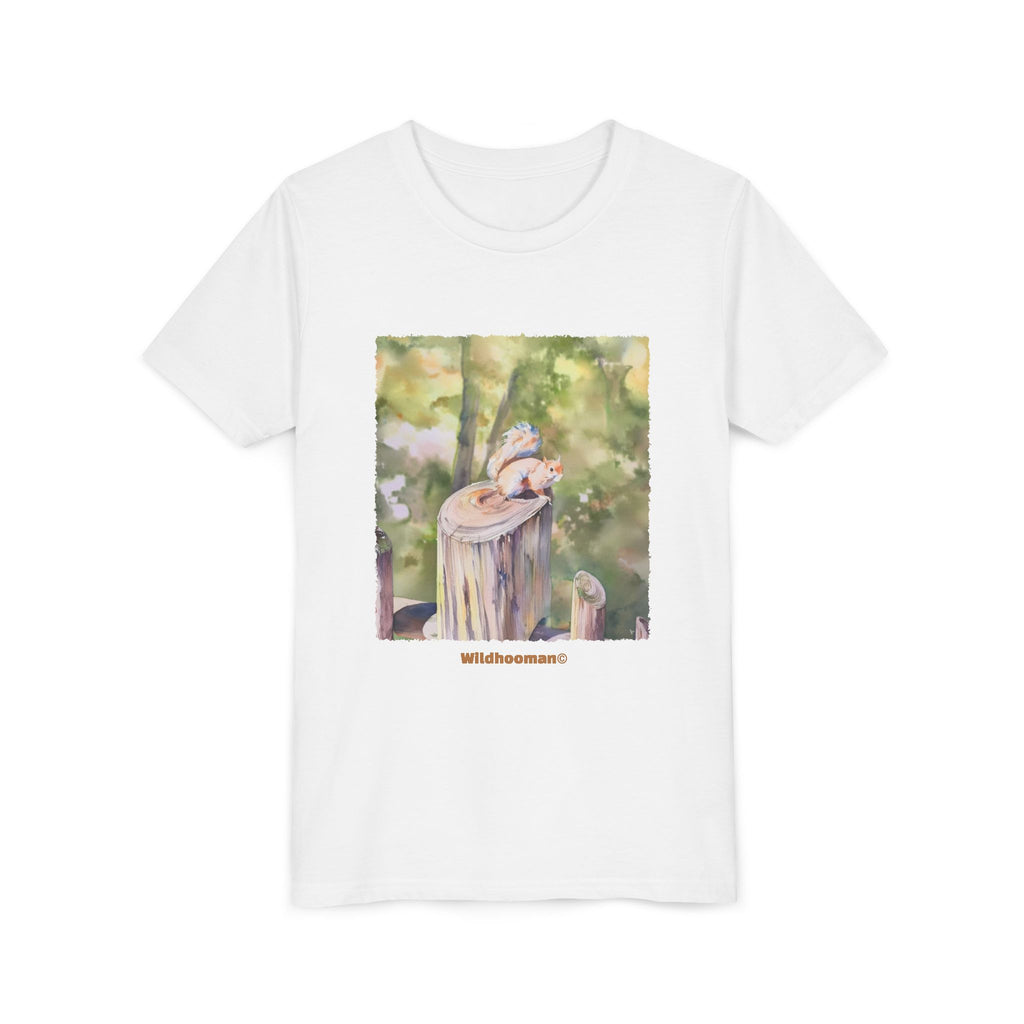WildHooman Watercolor Squirrel Youth T-shirt
