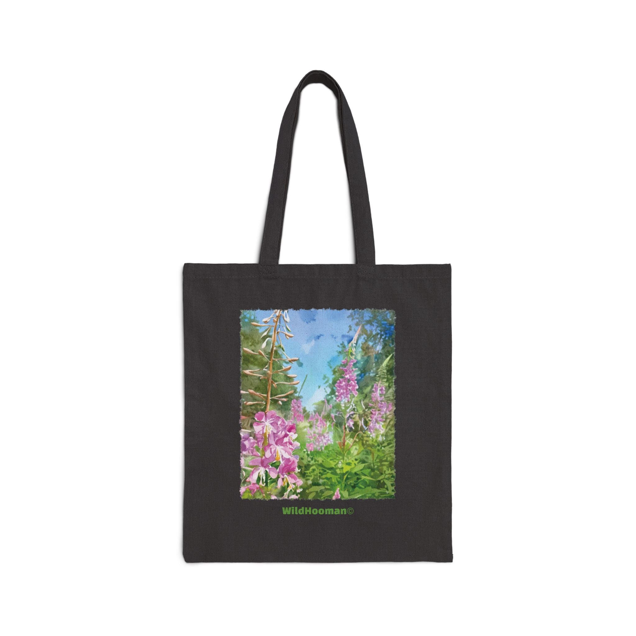 Wildhooman Watercolor Floral Meadow Canvas Cotton Tote - WildHooman