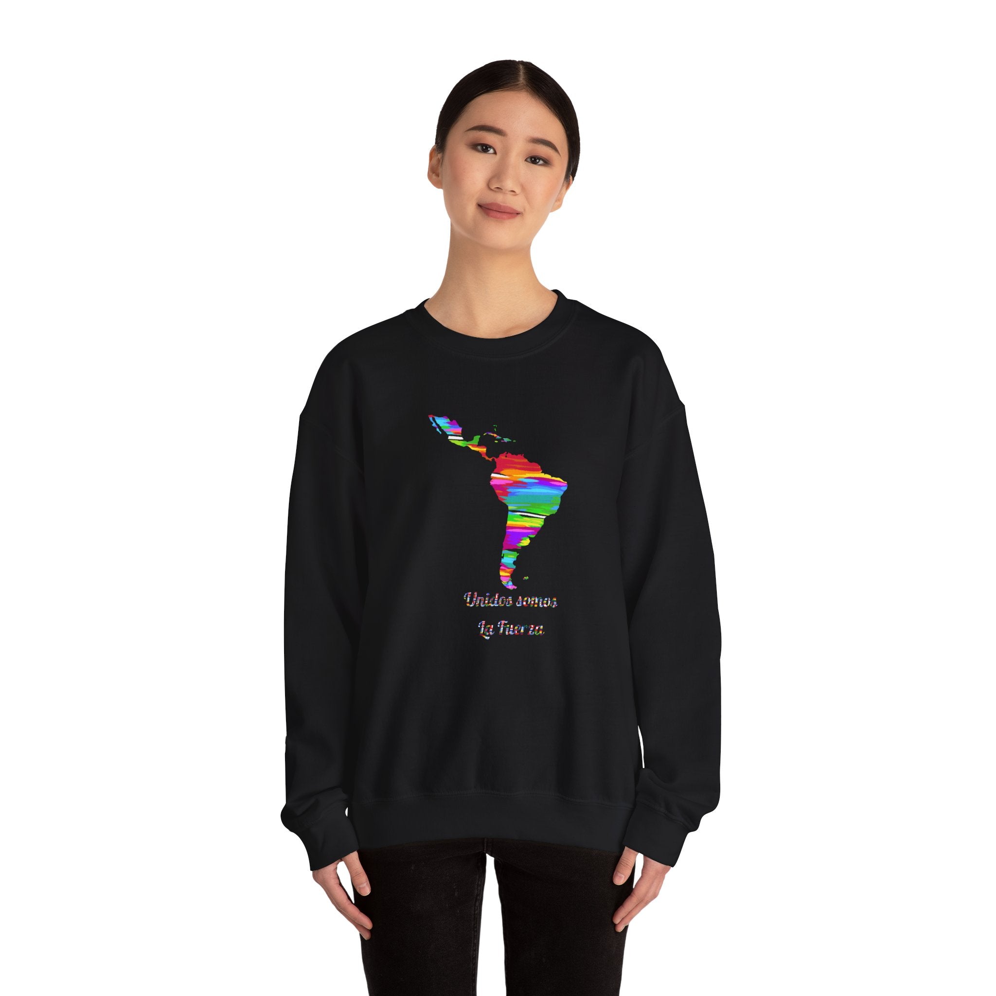 WildHooman Unidos Somos La Fuerza Unisex Cozy Crewneck Sweatshirt
