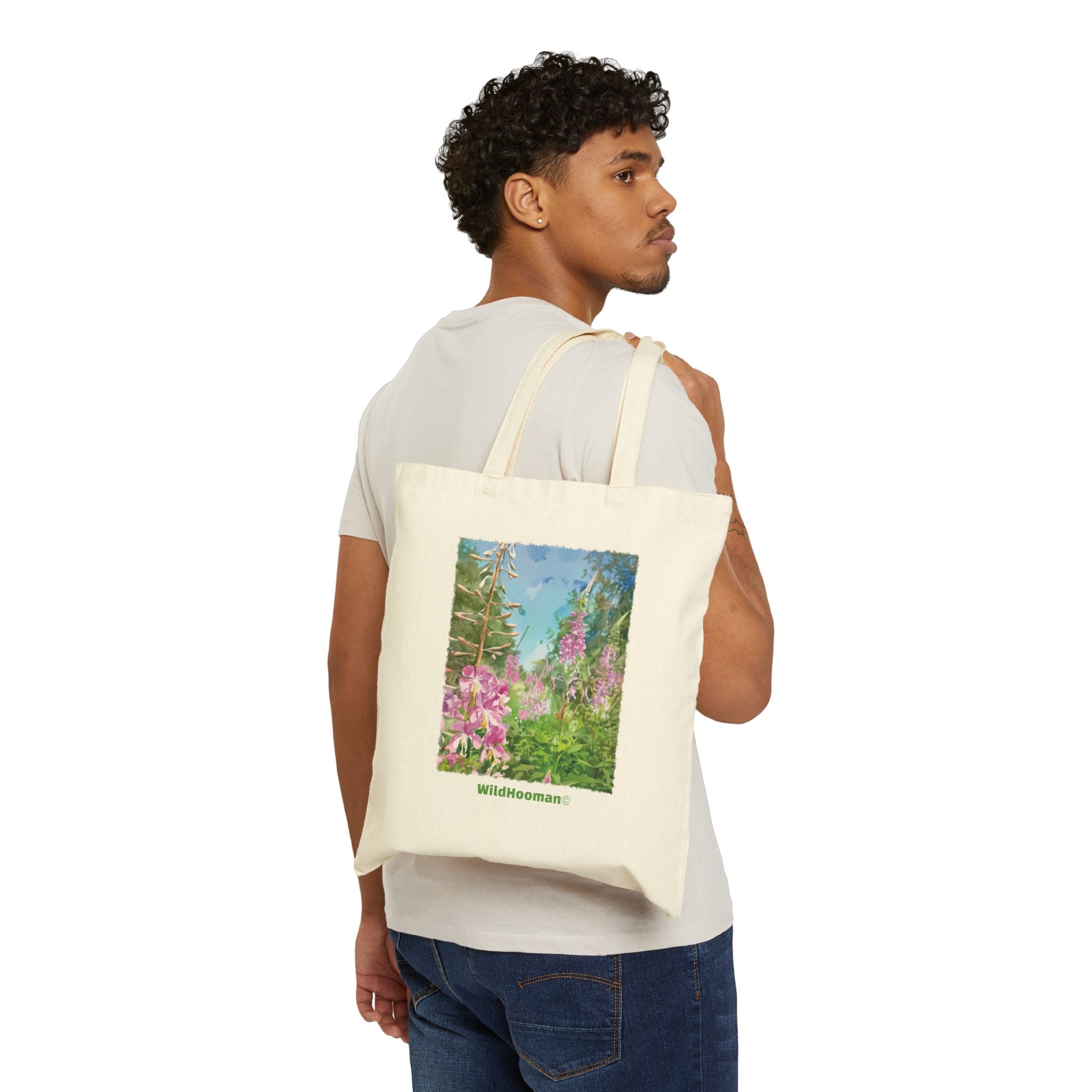 WildHooman Wildflower Canvas Tote Bag - Eco-Friendly Shopping Companion