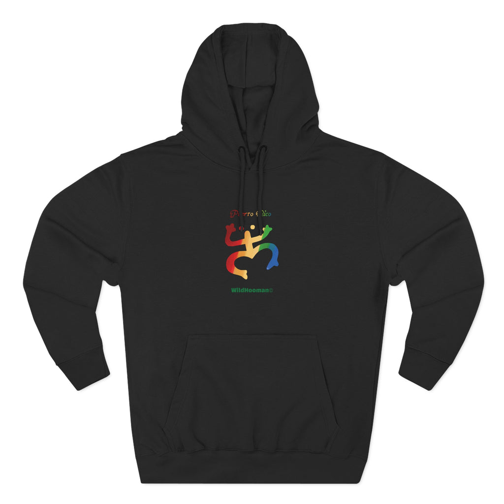 WildHooman Taino Coquí Three-Panel Fleece Hoodie