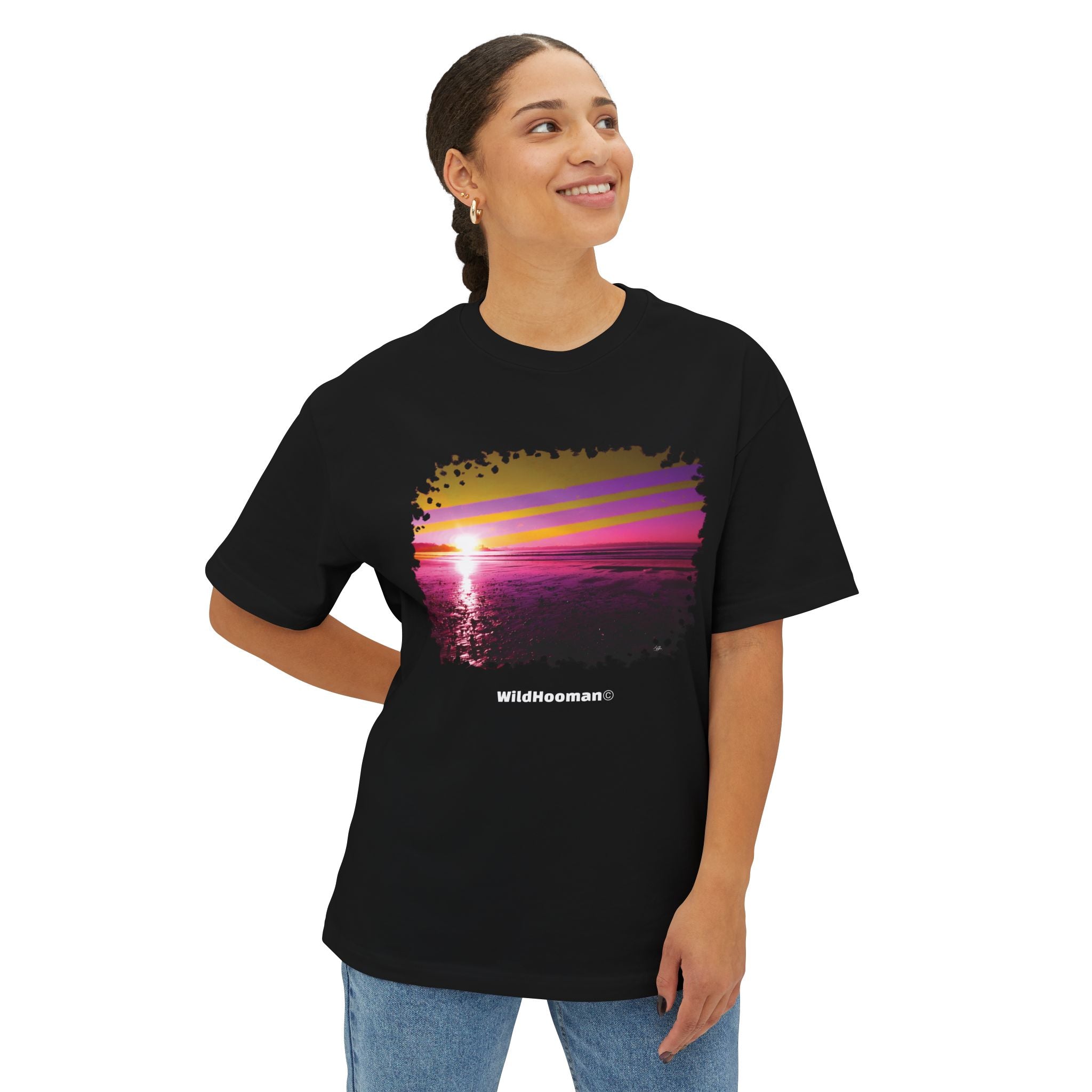 WildHooman -Kennebunk Beach, Maine - Unisex Oversized Boxy Tee