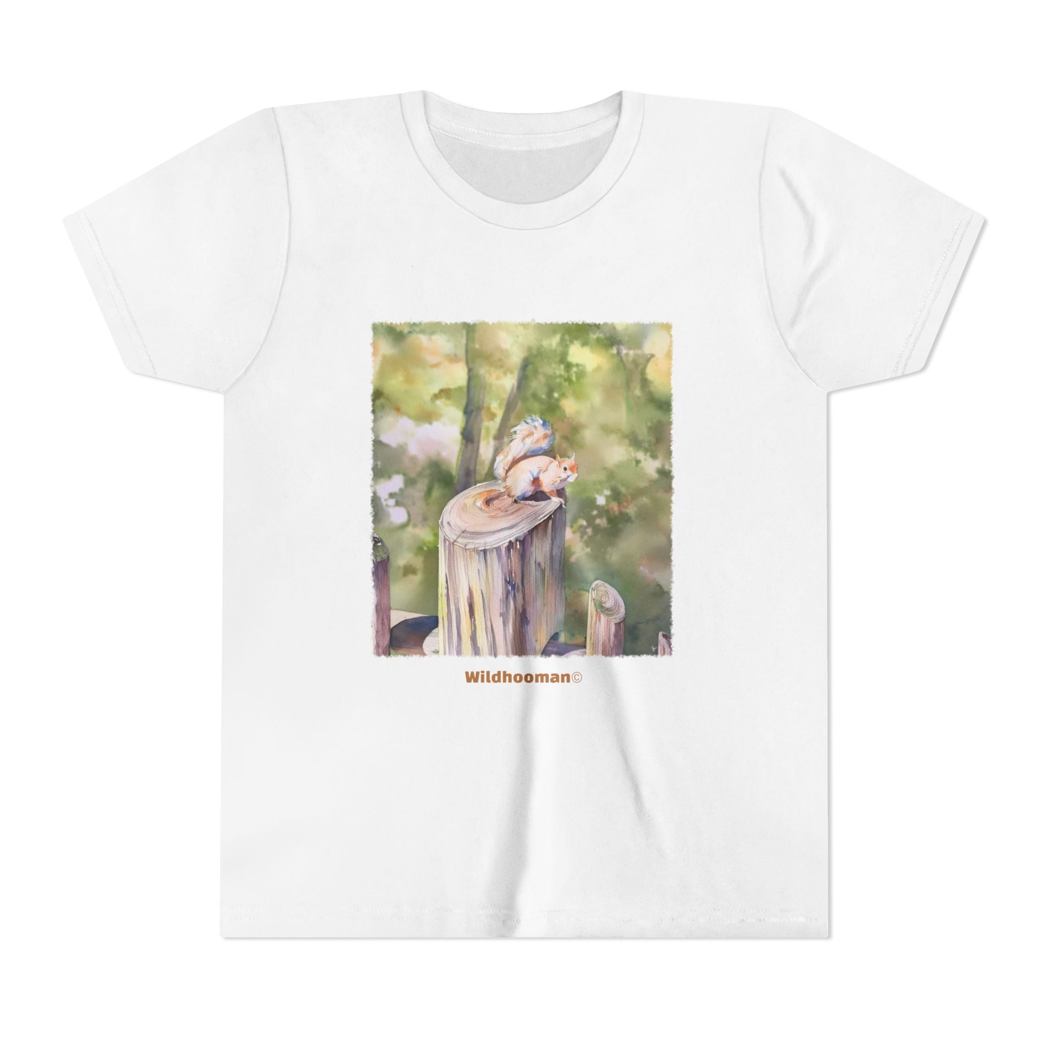 WildHooman Watercolor Squirrel Youth T-shirt
