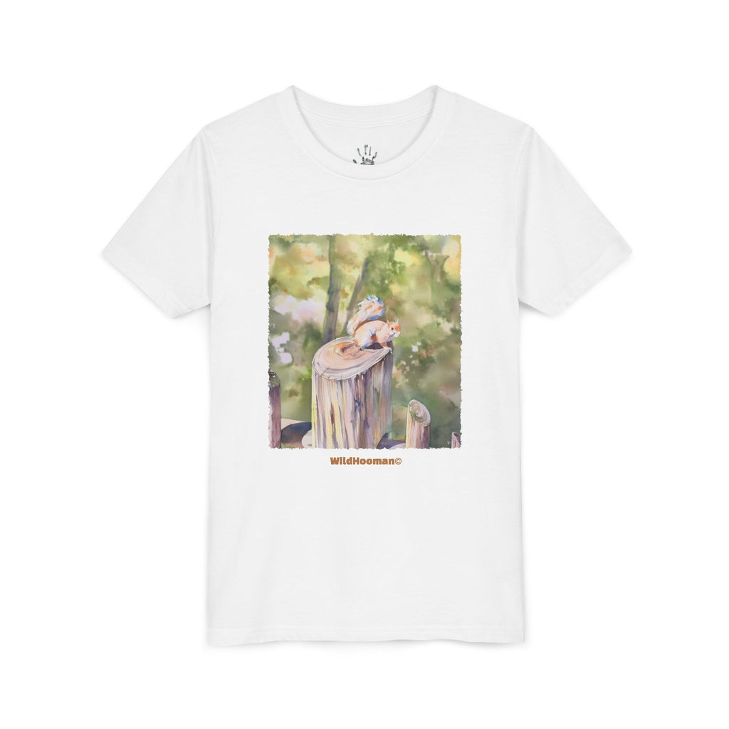 WildHooman Whimsical Squirrel Watercolor Youth T shirt