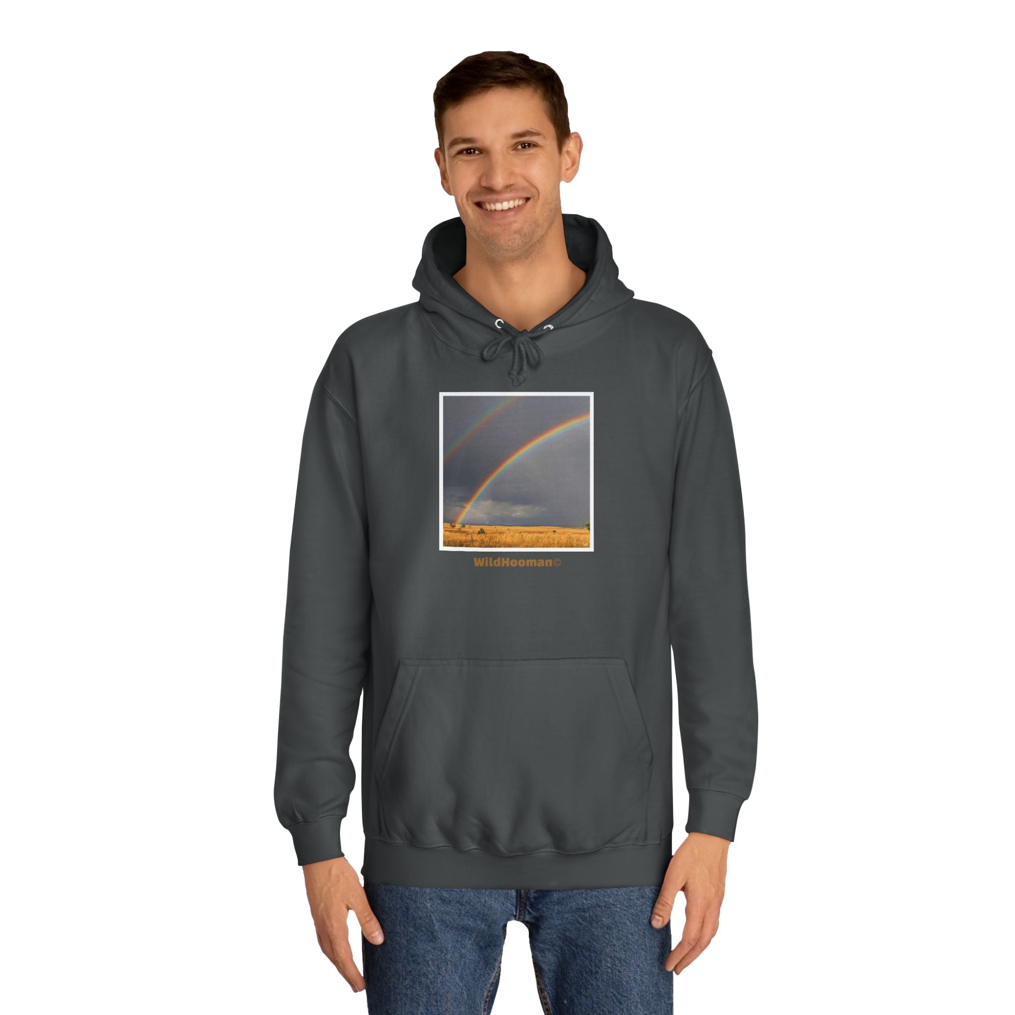 WildHooman Unisex Rainbow College Hoodie