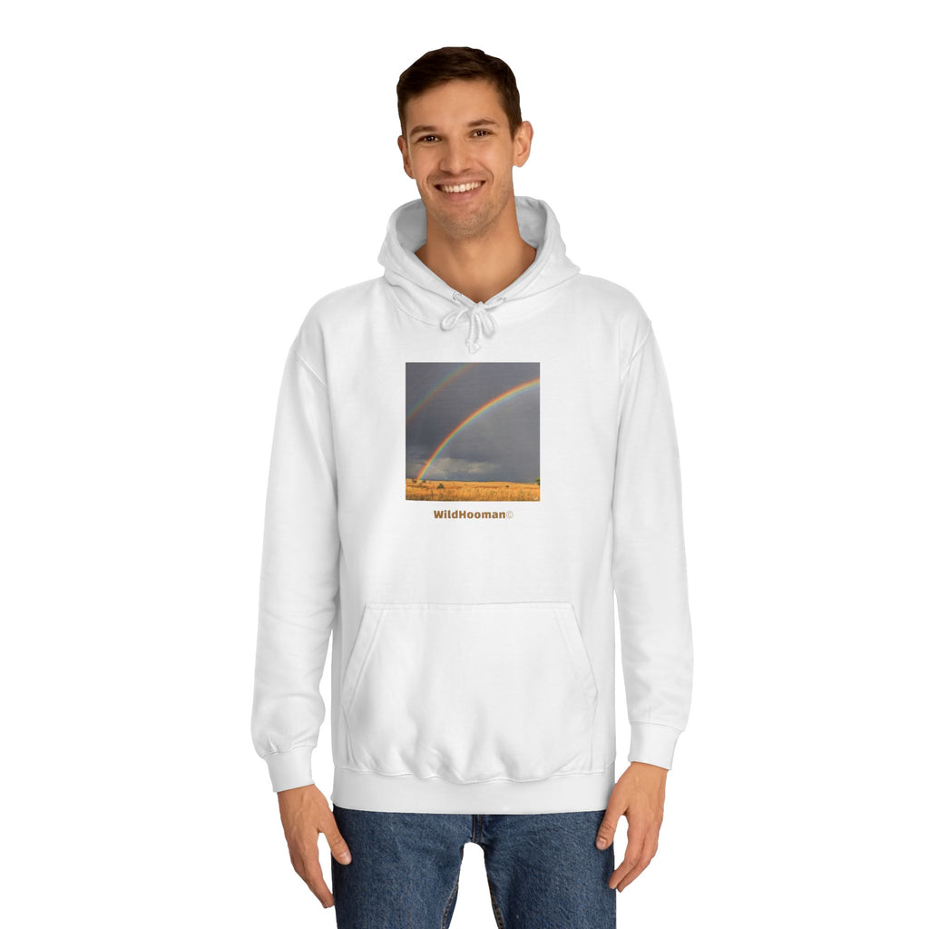 WildHooman Unisex Rainbow College Hoodie