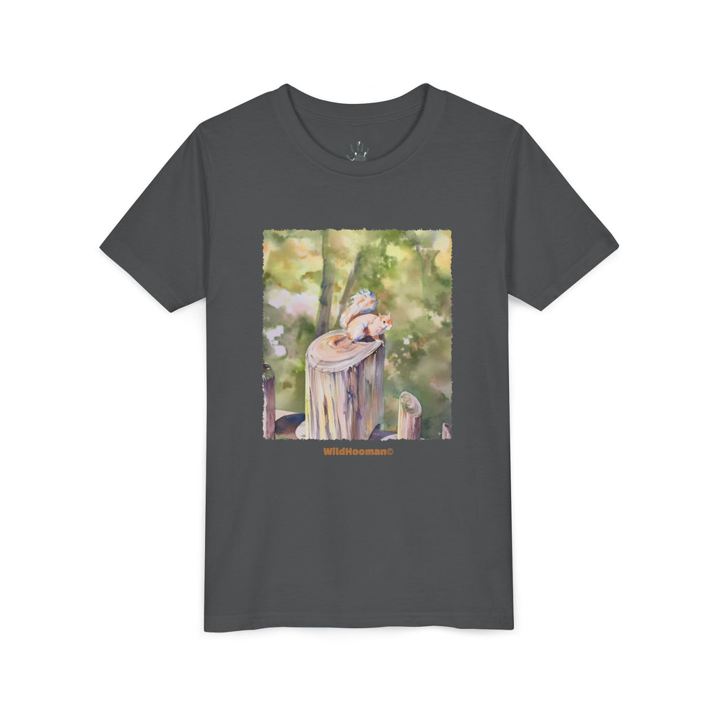 WildHooman Whimsical Squirrel Watercolor Youth T shirt