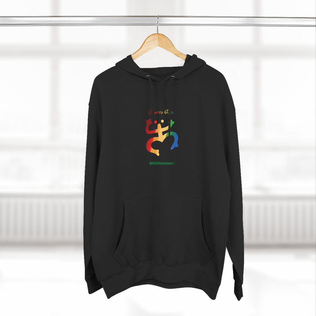 WildHooman Taino Coquí Three-Panel Fleece Hoodie