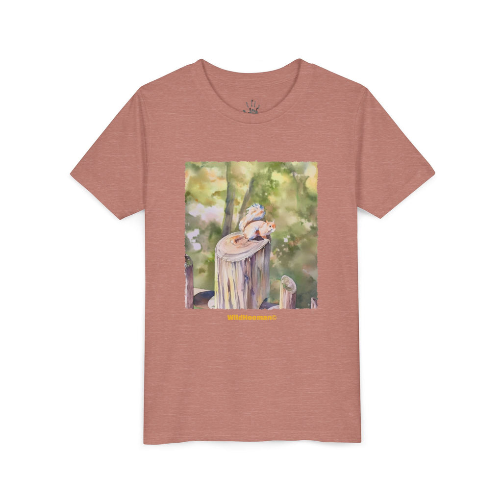 WildHooman Whimsical Squirrel Watercolor Youth T shirt