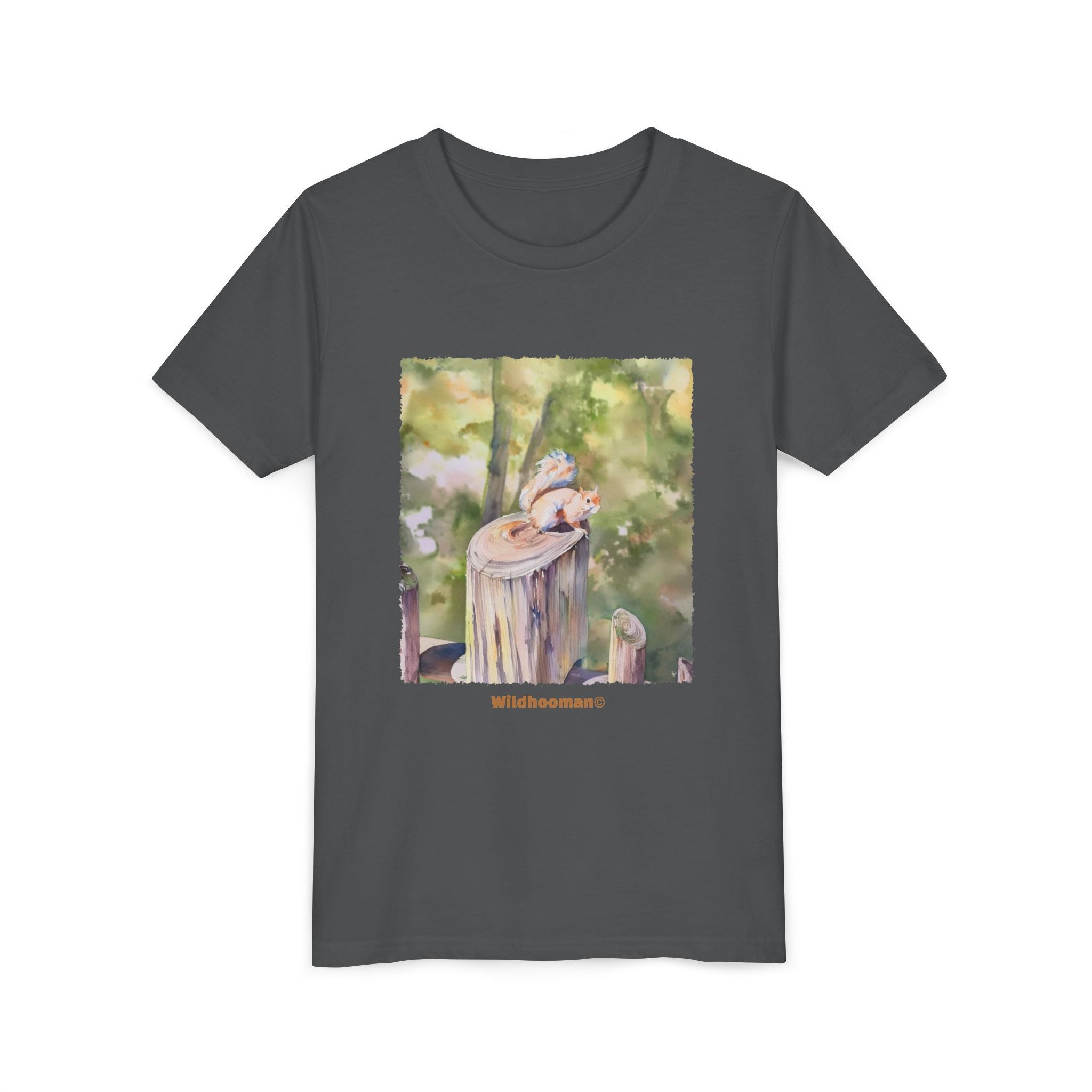 WildHooman Watercolor Squirrel Youth T-shirt