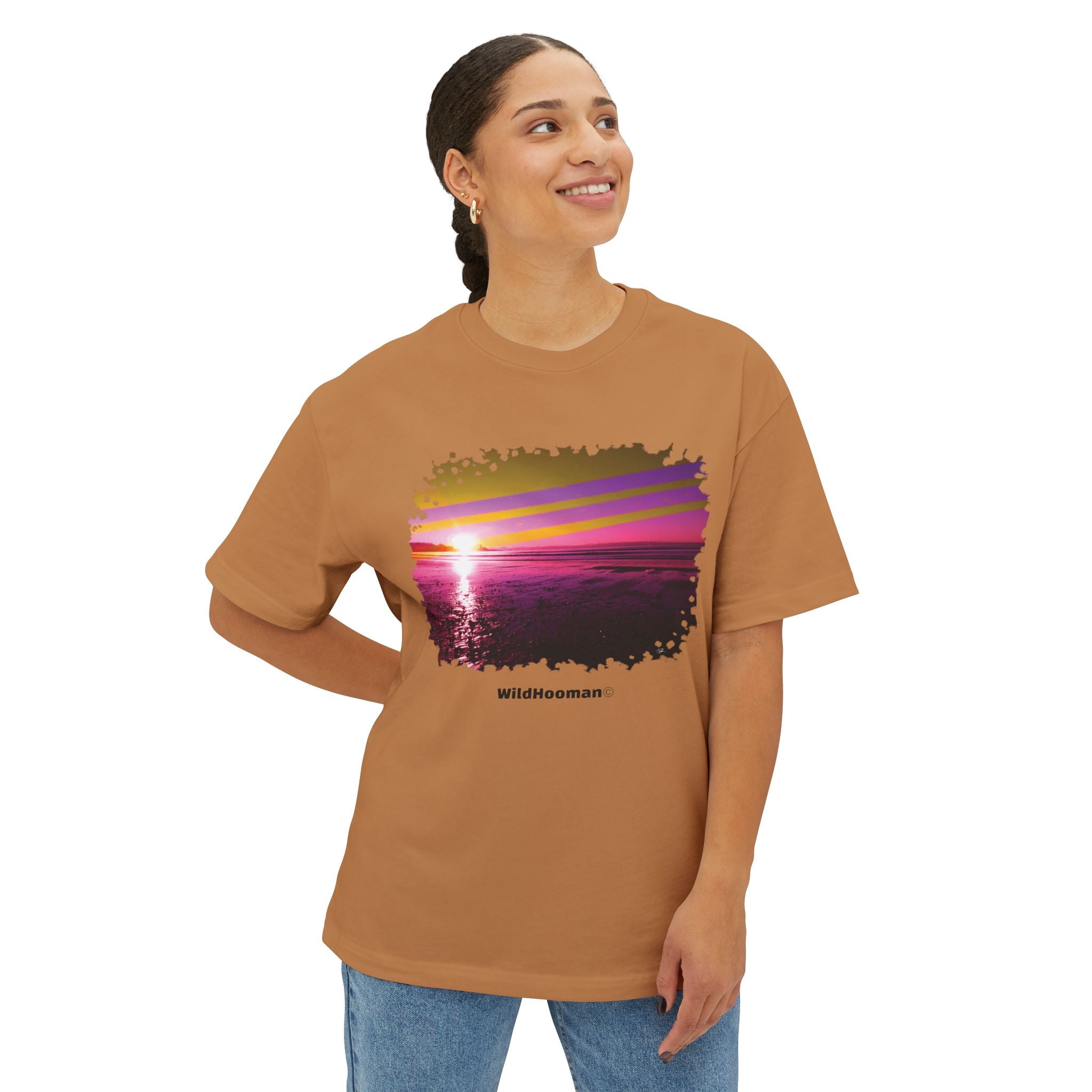 WildHooman -Kennebunk Beach, Maine - Unisex Oversized Boxy Tee