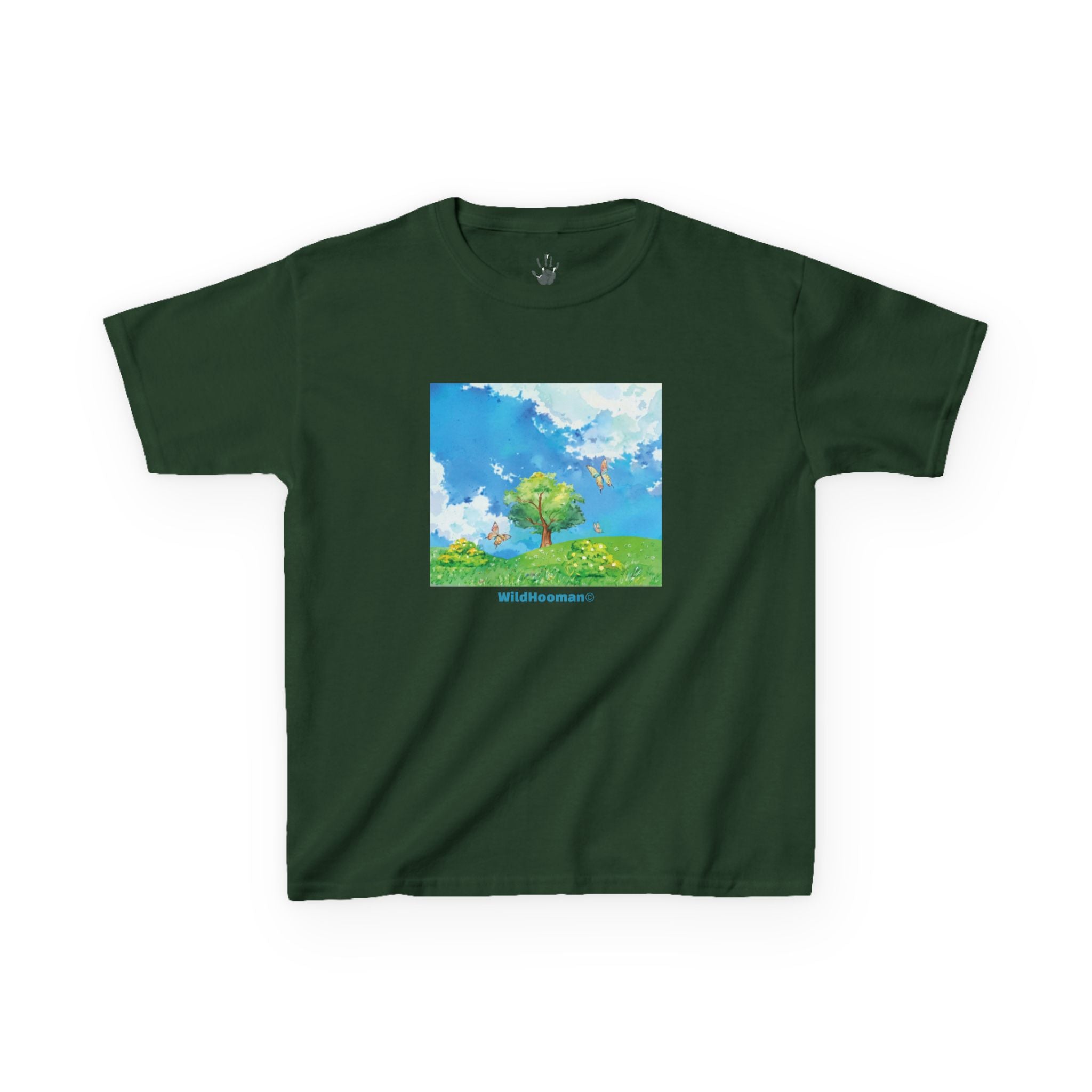 WildHooman Whimsical Nature Watercolor Kids Tshirt