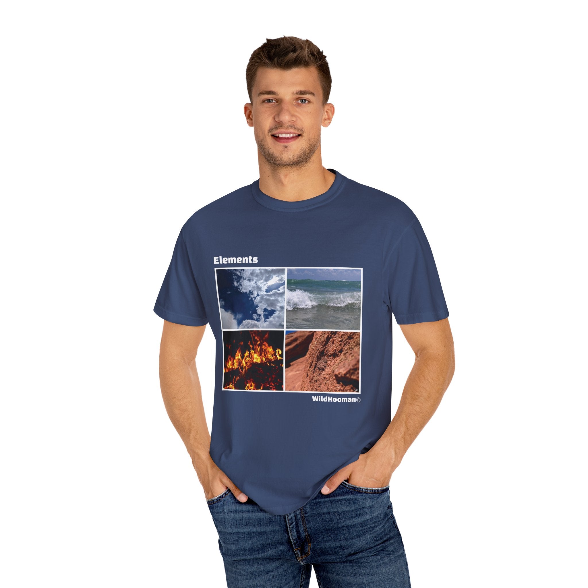 WildHooman Nature's Elements Unisex T-Shirt - Ocean, Fire, Earth & Air