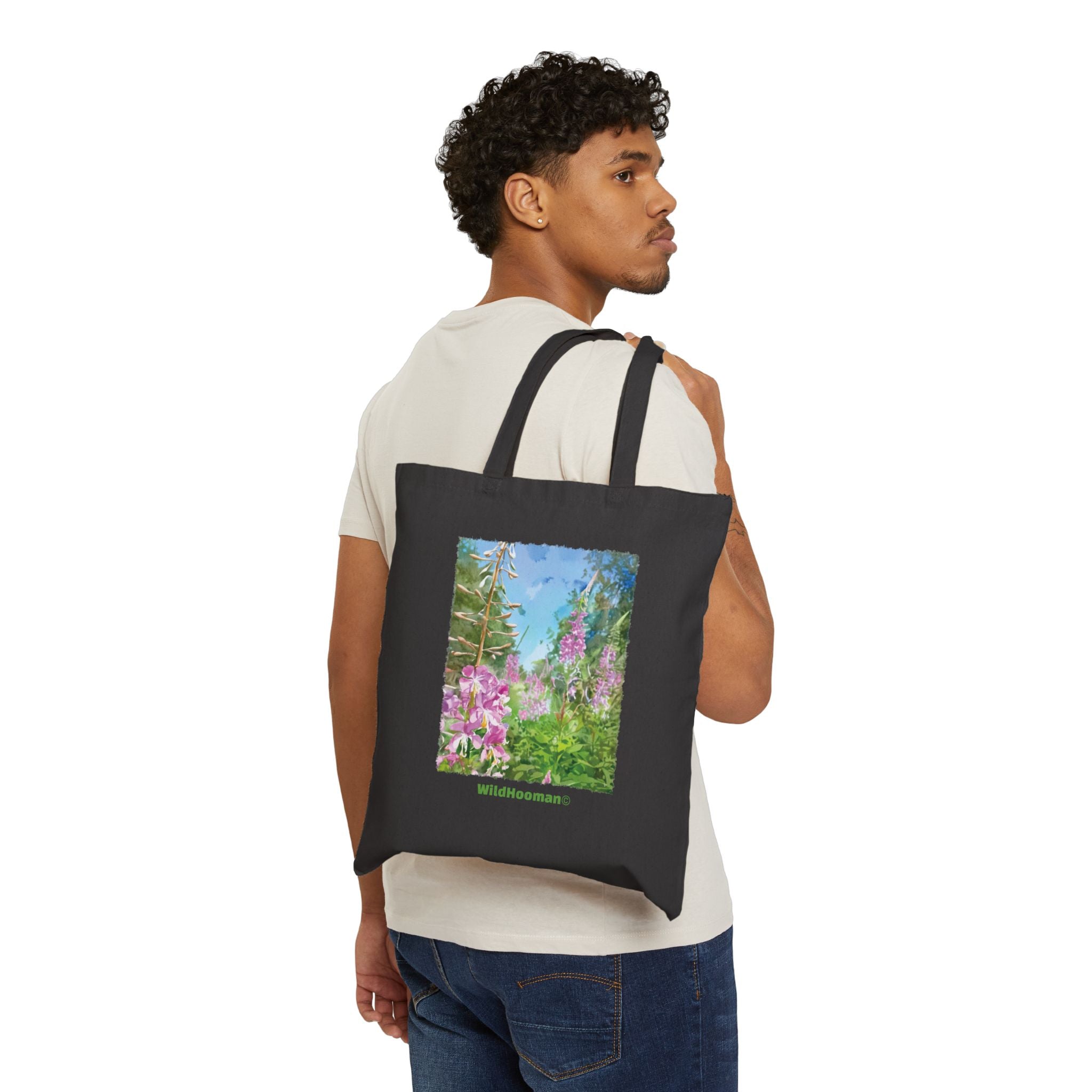 WildHooman Wildflower Canvas Tote Bag - Eco-Friendly Shopping Companion