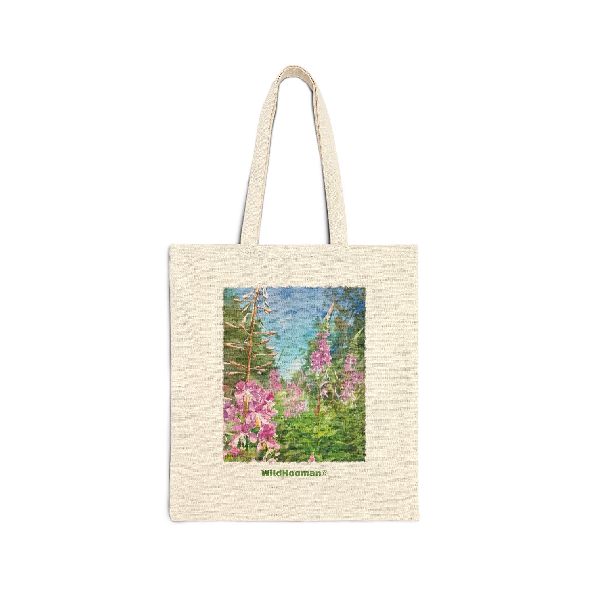 Wildhooman Watercolor Floral Meadow Canvas Cotton Tote - WildHooman