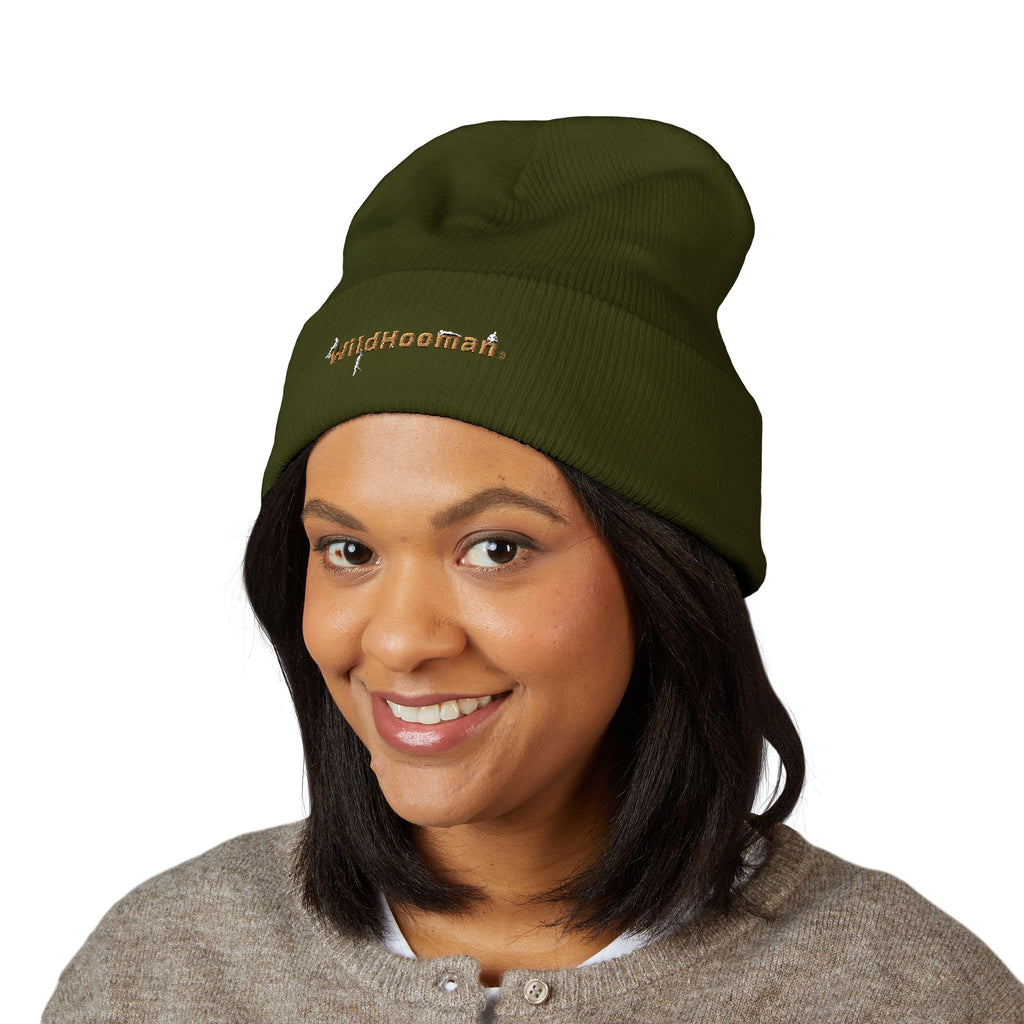 WildHoodman Embroidered Cuffed Beanie - WildHooman
