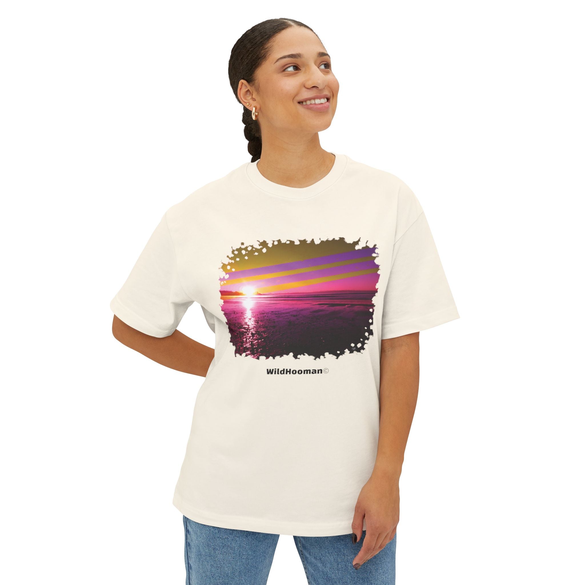 WildHooman -Kennebunk Beach, Maine - Unisex Oversized Boxy Tee