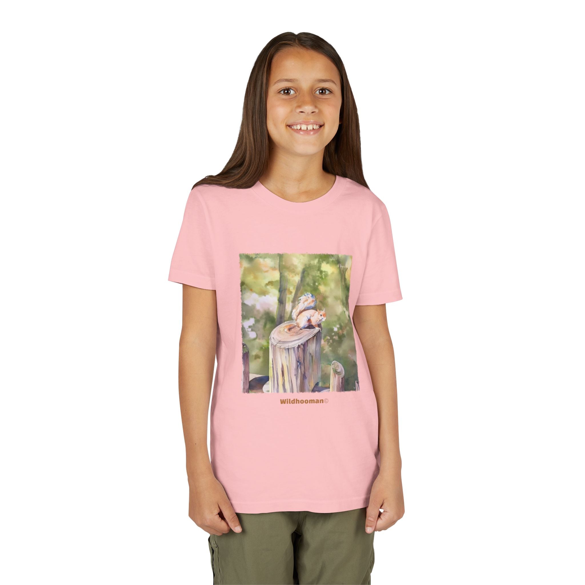 WildHooman Watercolor Squirrel Youth T-shirt