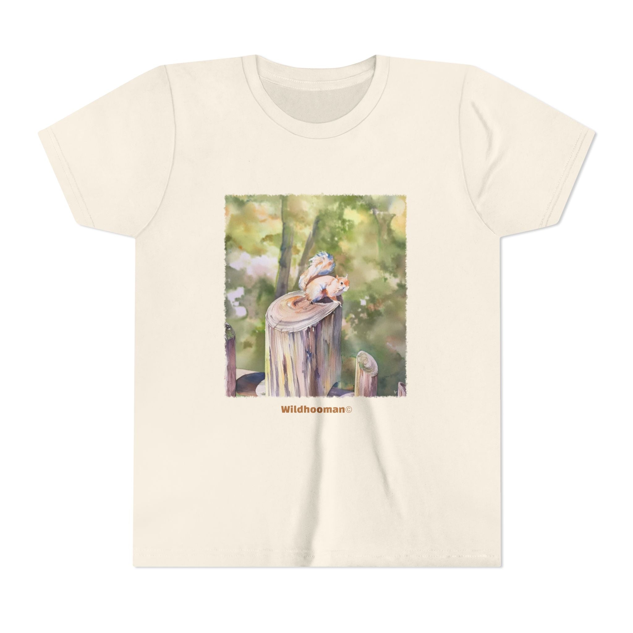 WildHooman Watercolor Squirrel Youth T-shirt