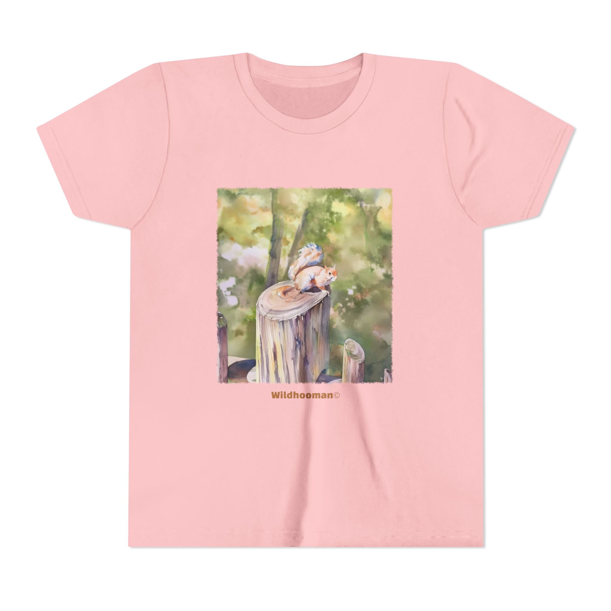 WildHooman Watercolor Squirrel Youth T-shirt