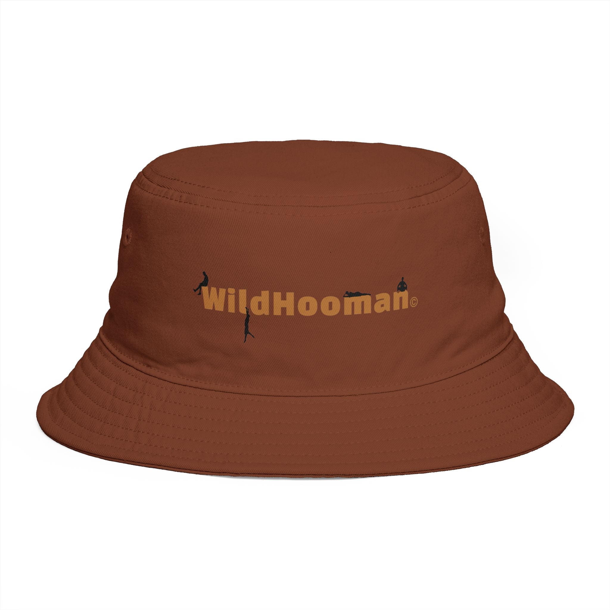 WildHooman Brown Bucket Hat — Outdoor Adventure Logo Hat