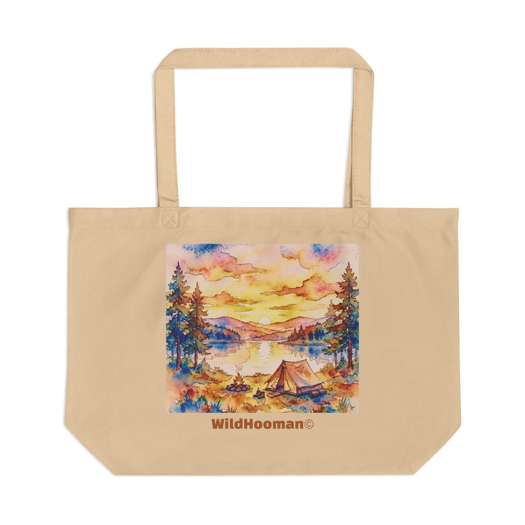 WildHooman Eco Tote Bag — Camping Watercolor Canvas Tote - WildHooman